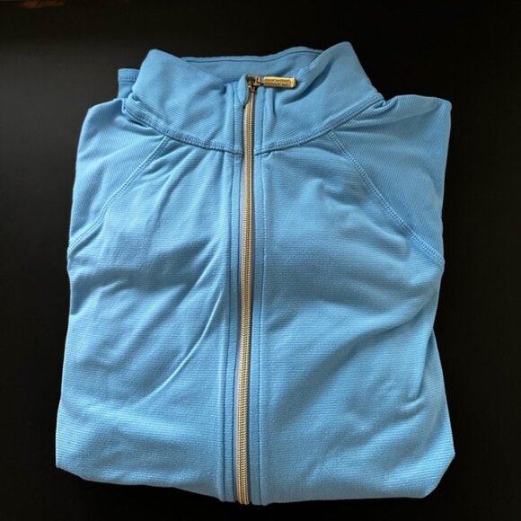Lily Pulitzer luxletic zip up ~ light blue, size L. - Picture 1 of 6
